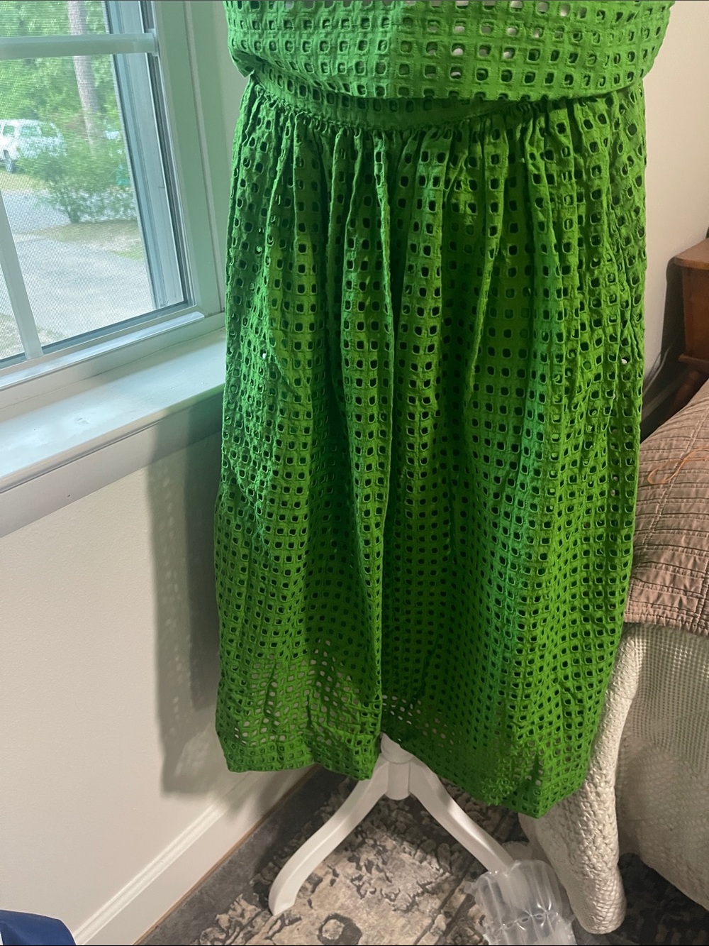 kate spade Green Eyelet Midi Skirt